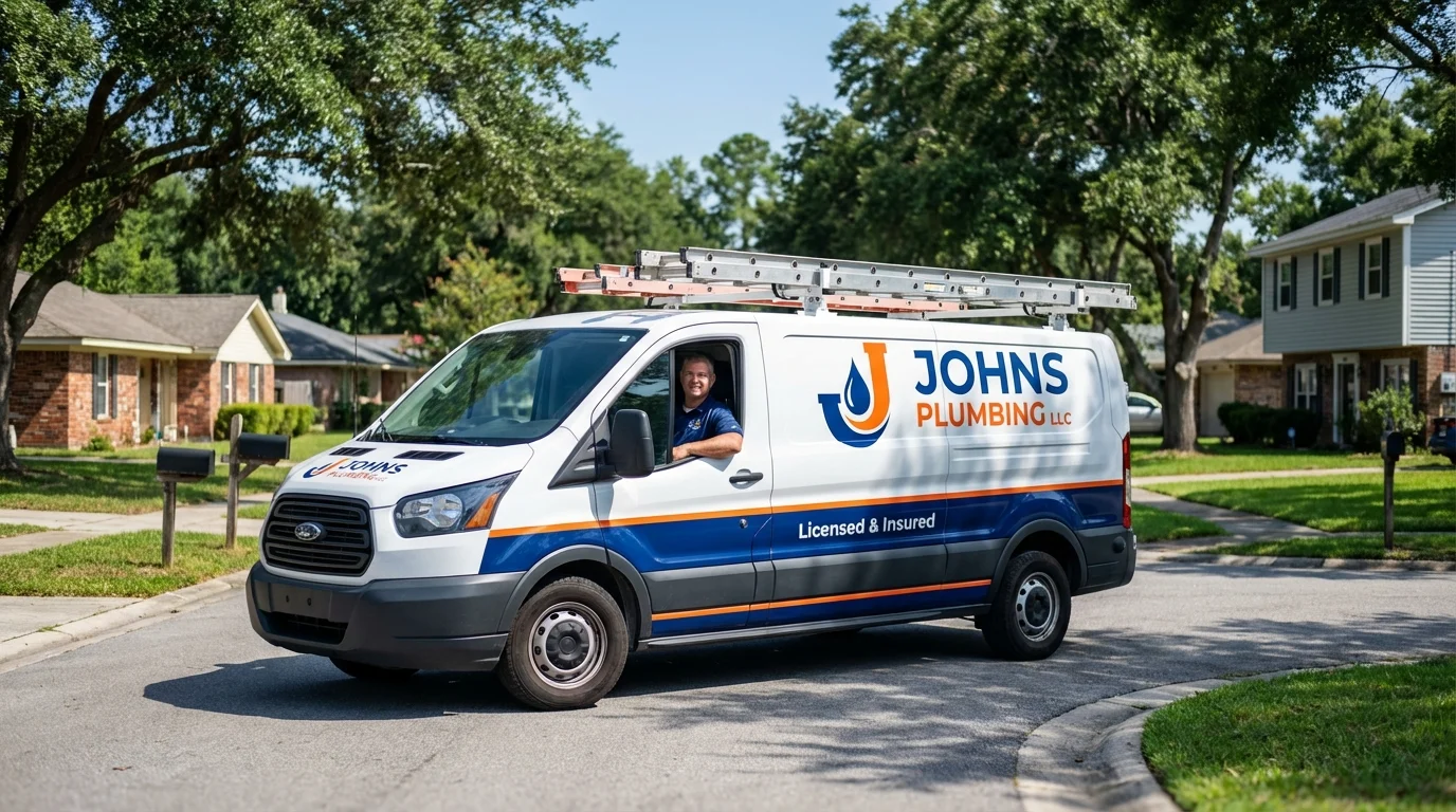 Johns Plumbing LLC service van in New Hope, AL