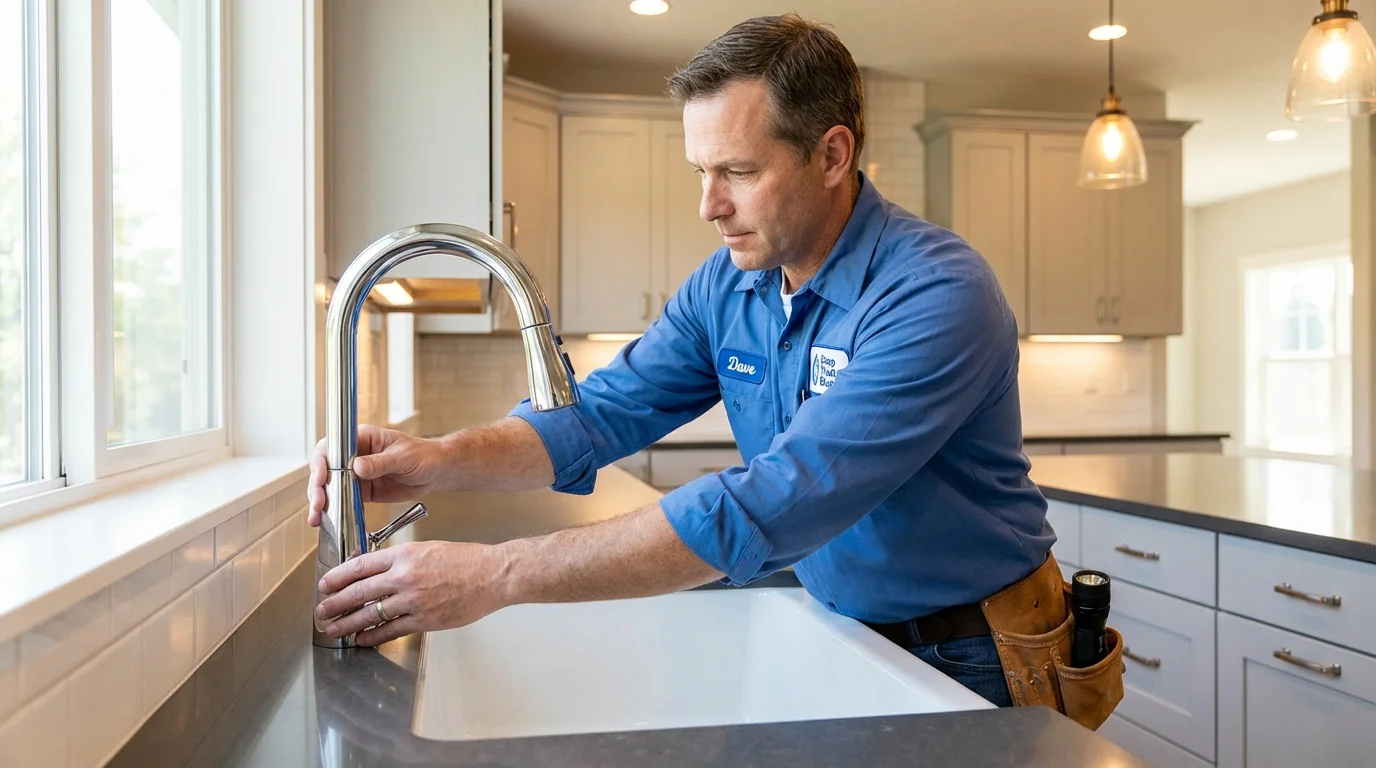 Kitchen faucet installation by Johns Plumbing LLC in New Hope